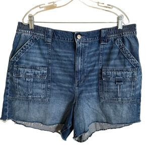 NWT American Eagle Size 20 Highest Rise 90s Boyfriend Cargo Shorts Denim New 35